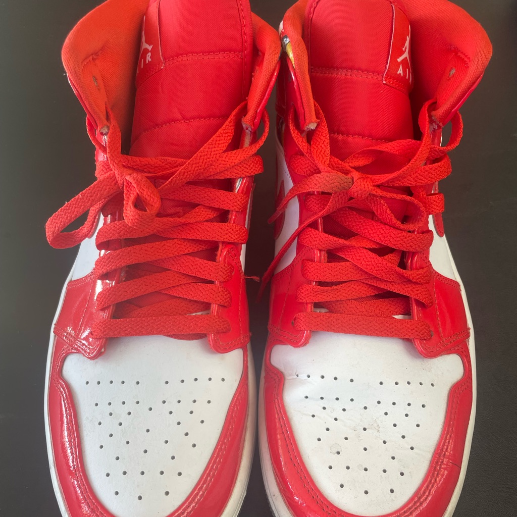 Air Jordan Red And White High-Top Sneakers